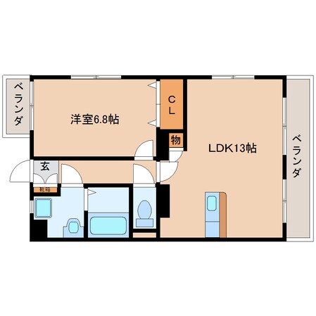 静岡駅 バス12分  登呂南下車：停歩5分 1階の物件間取画像